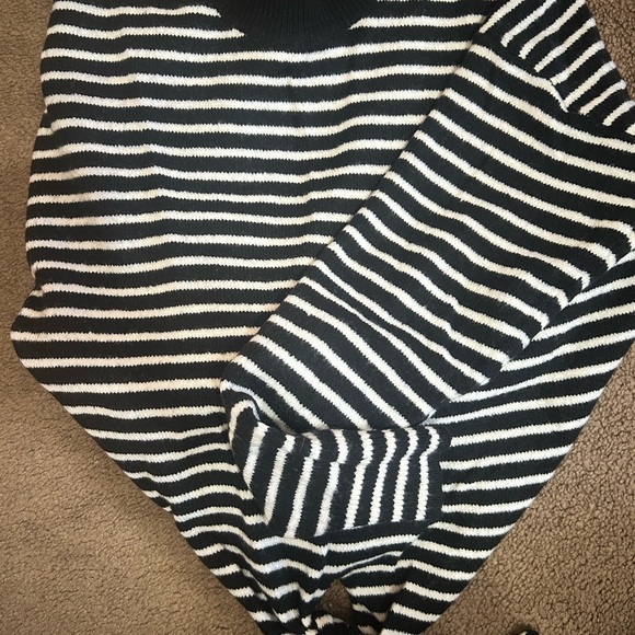 Striped Black and White Women's Sweater - Picture 1 of 2